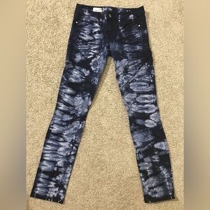 Gap always skinny dark blue tie dye jeans size 24
